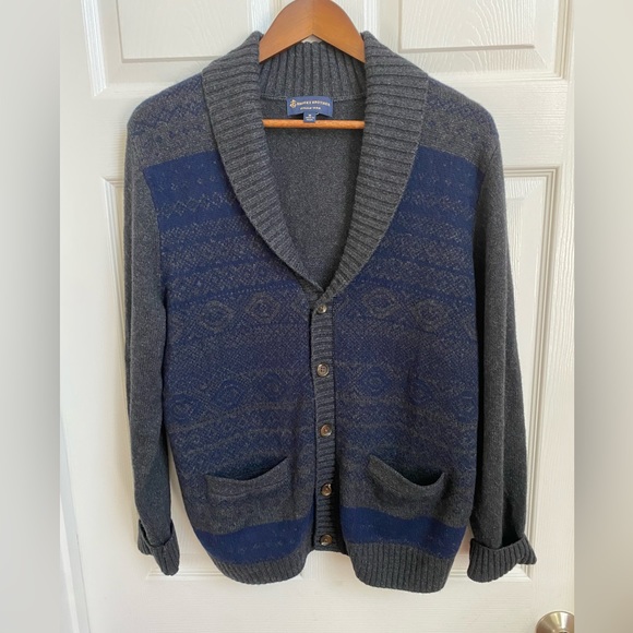 Brooks Brothers Other - Brooks Brothers Italian Yarn Fair Isle Merino Wool Shawl Cardigan size medium